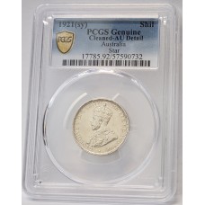 AUSTRALIA 1921 . ONE 1 SHILLING . STAR . PCGS GENUINE